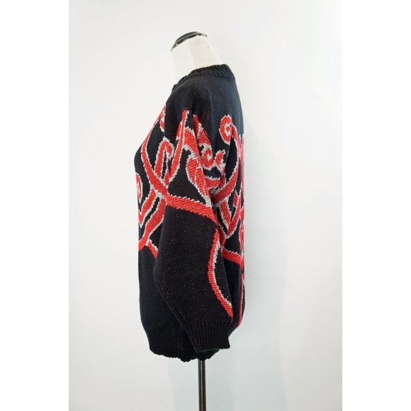 Sparkle Sweater, Metallic Silver and Red - Picture 2 of 4